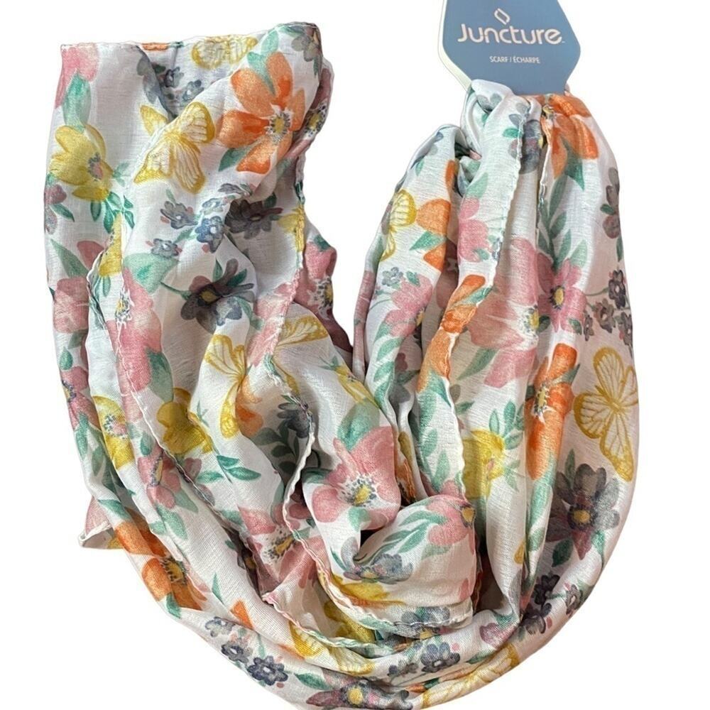 juncture women's antique pastel floral scarf - nwt